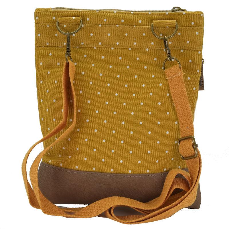 Handtasche Canvas Crossbag No Name Punkte Curry Gelb